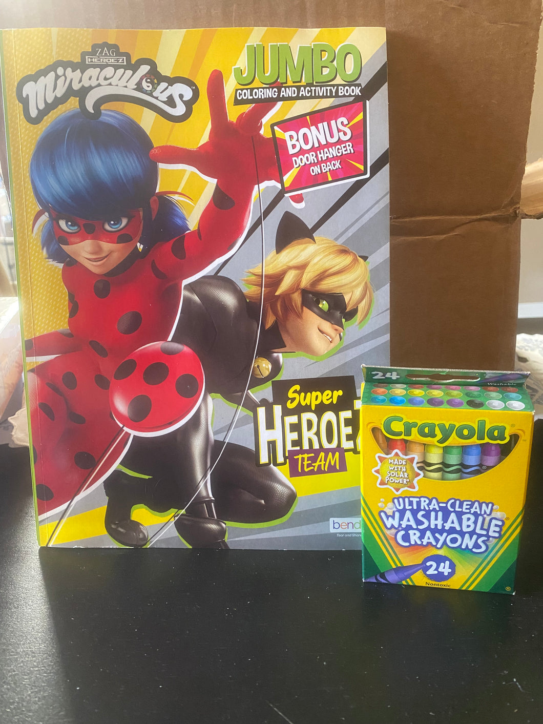 New Super Hero Coloring book and New Crayons