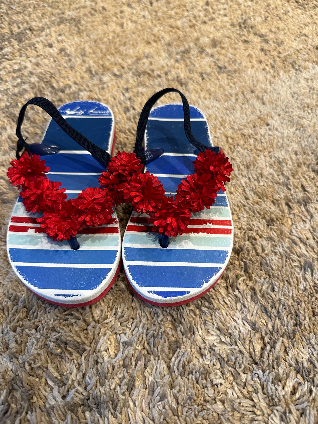 Tommy Hilfiger - Red White & Blue Toddler Flip Flops Size 11/12 11