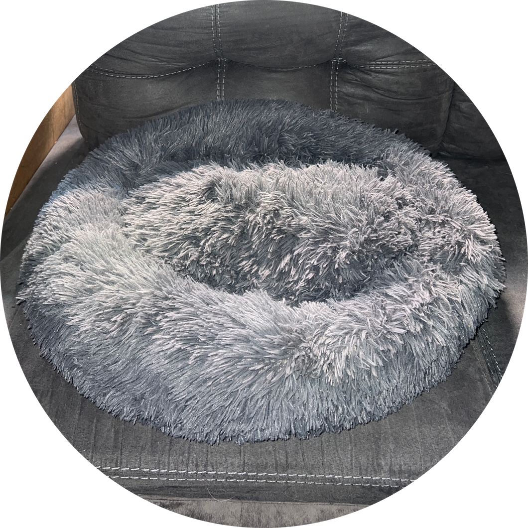 Small gray dog bed
