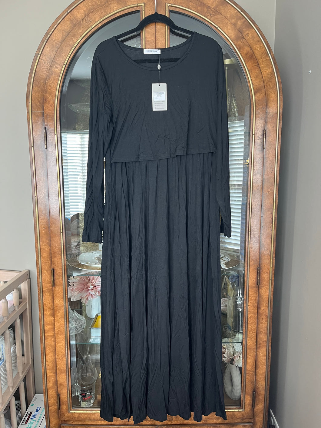 Black Smallshow Maternity/Nursing Dress XL