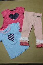 Load image into Gallery viewer, Matilda Jane leggings, Gymboree heart top and Kickee Pants hot air balloon top size 12-18 months 12 months
