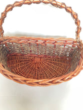 Load image into Gallery viewer, Brown Rattan Single Handle Oval Fruit Basket  One Size
