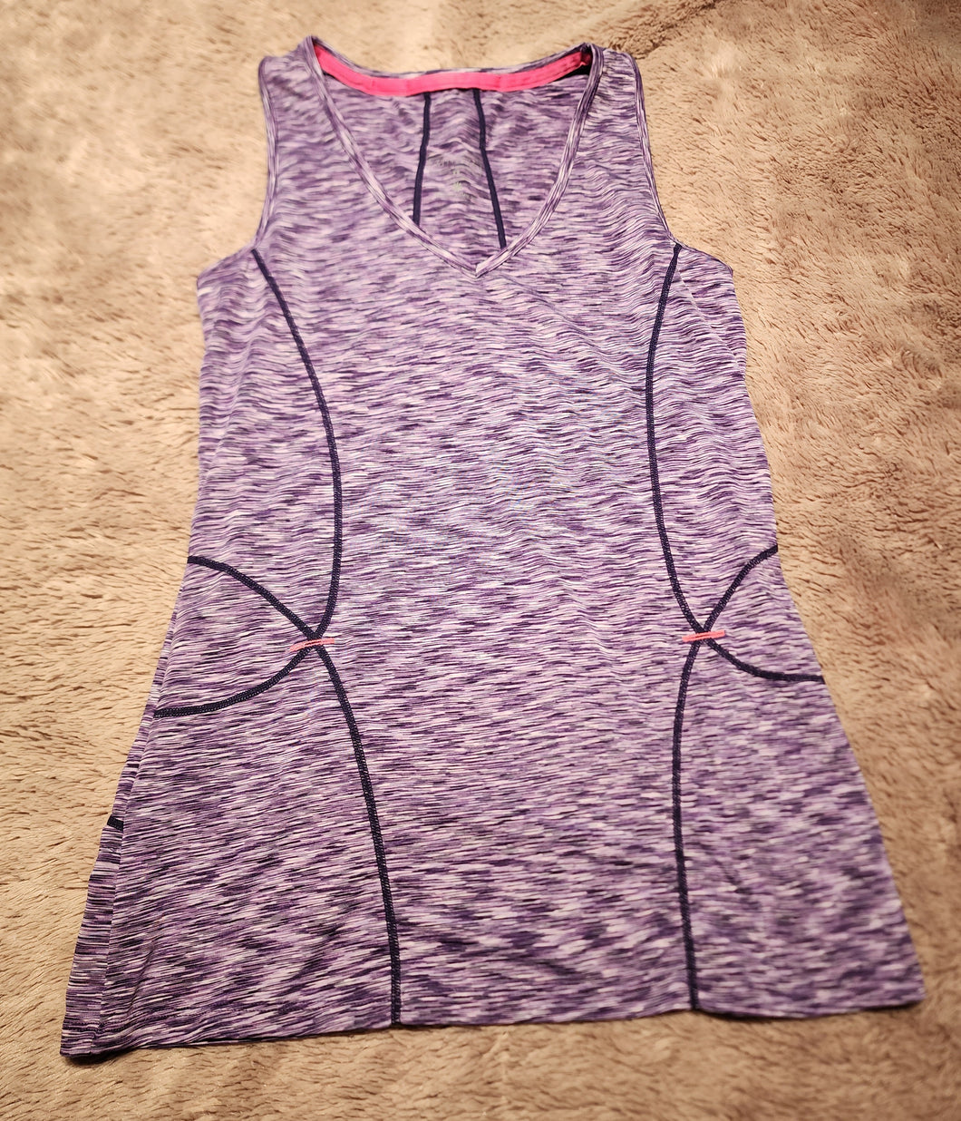 Athleta tank top, size XS adult, purple, zip pocket , quick dry Adult XS