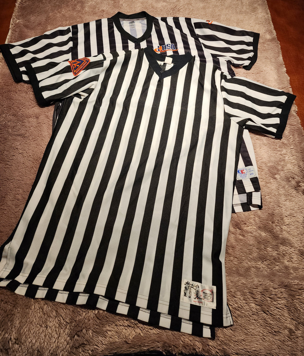 Lot of 2 referee shirts, size XL and XXL Adult XL
