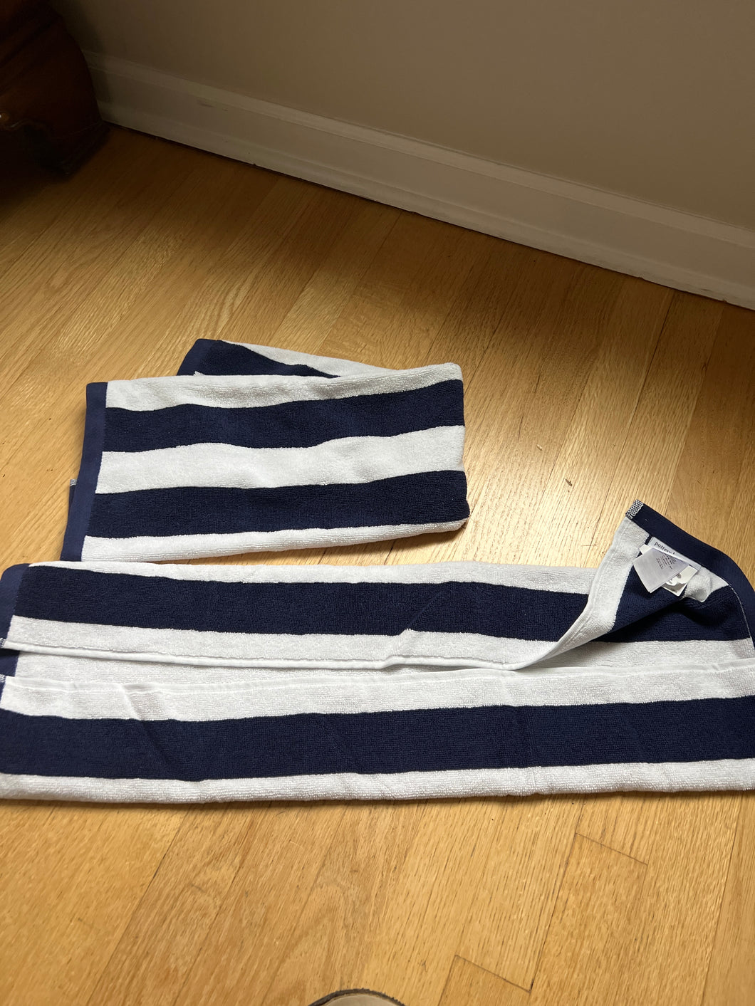 Pottery barn kids navy rugby stripe hand towels -2  One Size