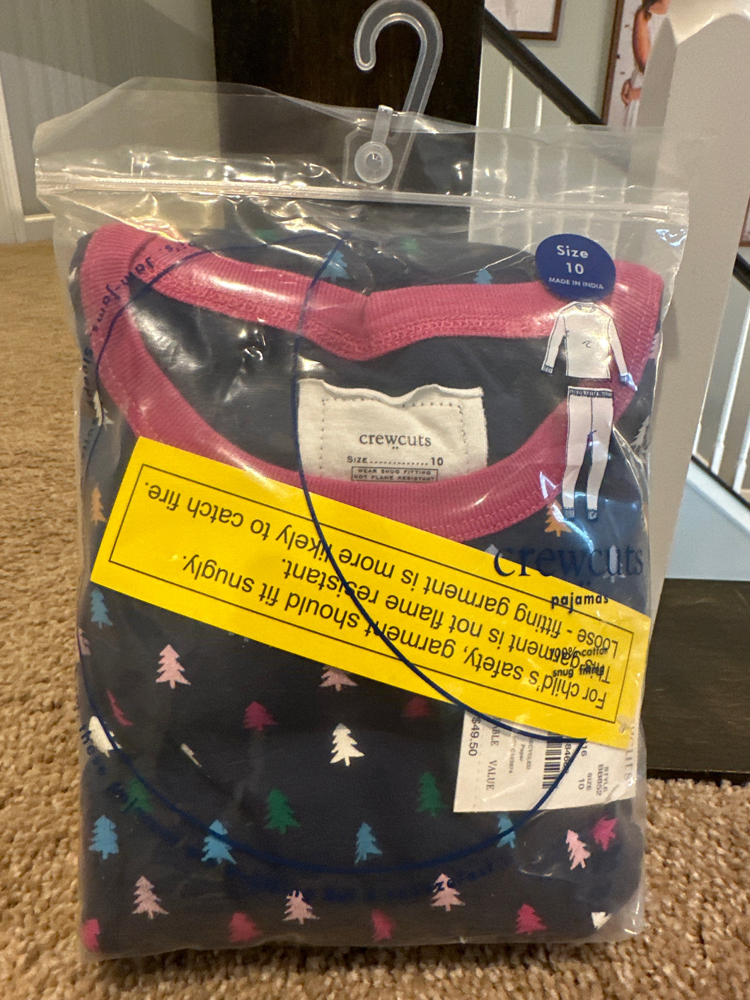 NEW! Crewcuts size 10 Christmas trees pajamas  10