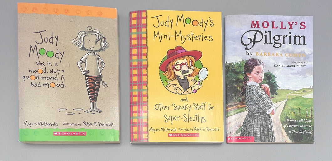 Three NEW Books - Two Judy Moody's books and Molly's Pilgrim all Scholastic