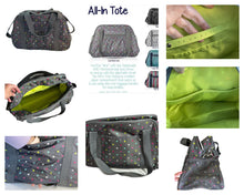 Load image into Gallery viewer, EUC Thirty-One 31 All in Tote Confetti Polka Dot Grey Carry On Weekend Bag/Gym Bag One Size
