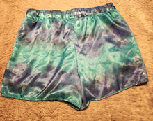 Load image into Gallery viewer, Disney satin pajama shorts, size XS, feathers, blue Adult XS
