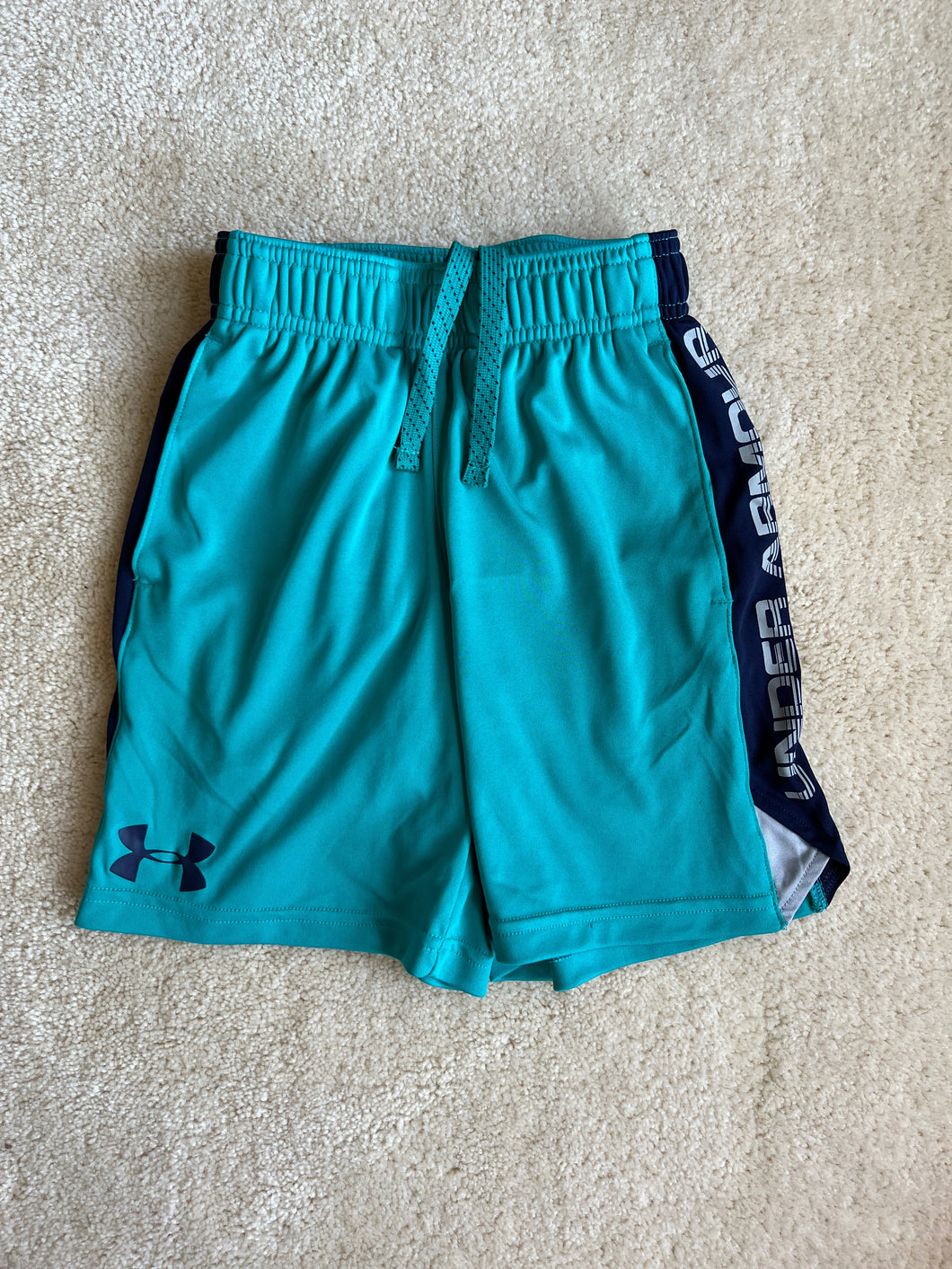 Under Armor basketball shorts teal and navy XS