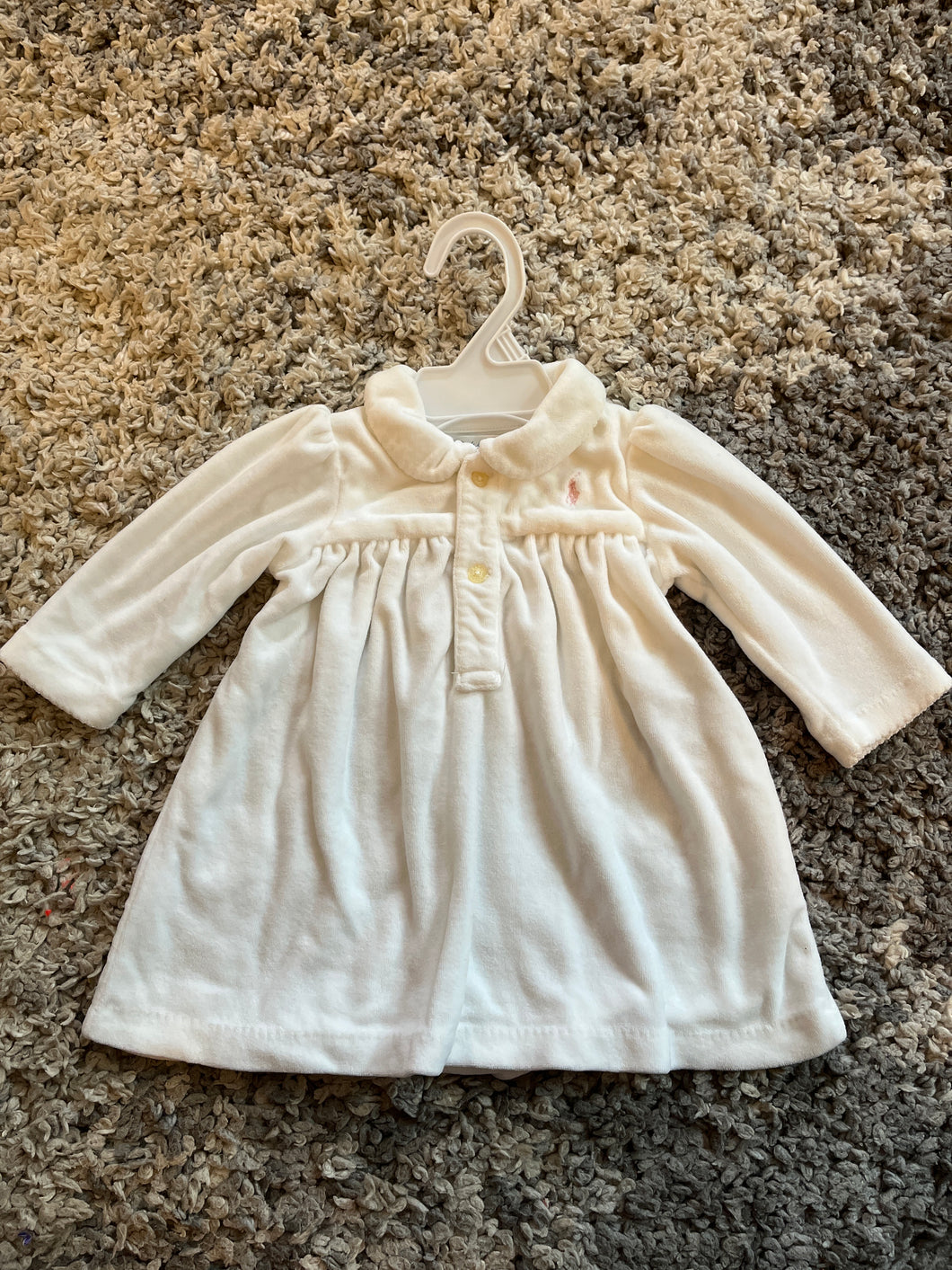 Ralph Lauren white velour dress size 6 months  6 months