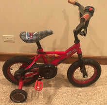 Load image into Gallery viewer, Huffy Disney Cars 12in Bicycle with Training Wheels and bell
