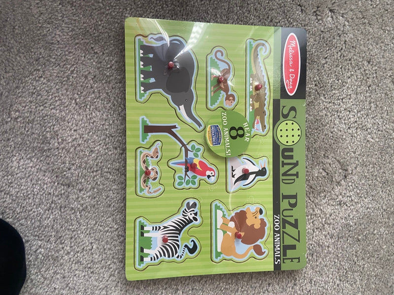 New in packaging Melissa and Doug wood puzzle with sounds and animals