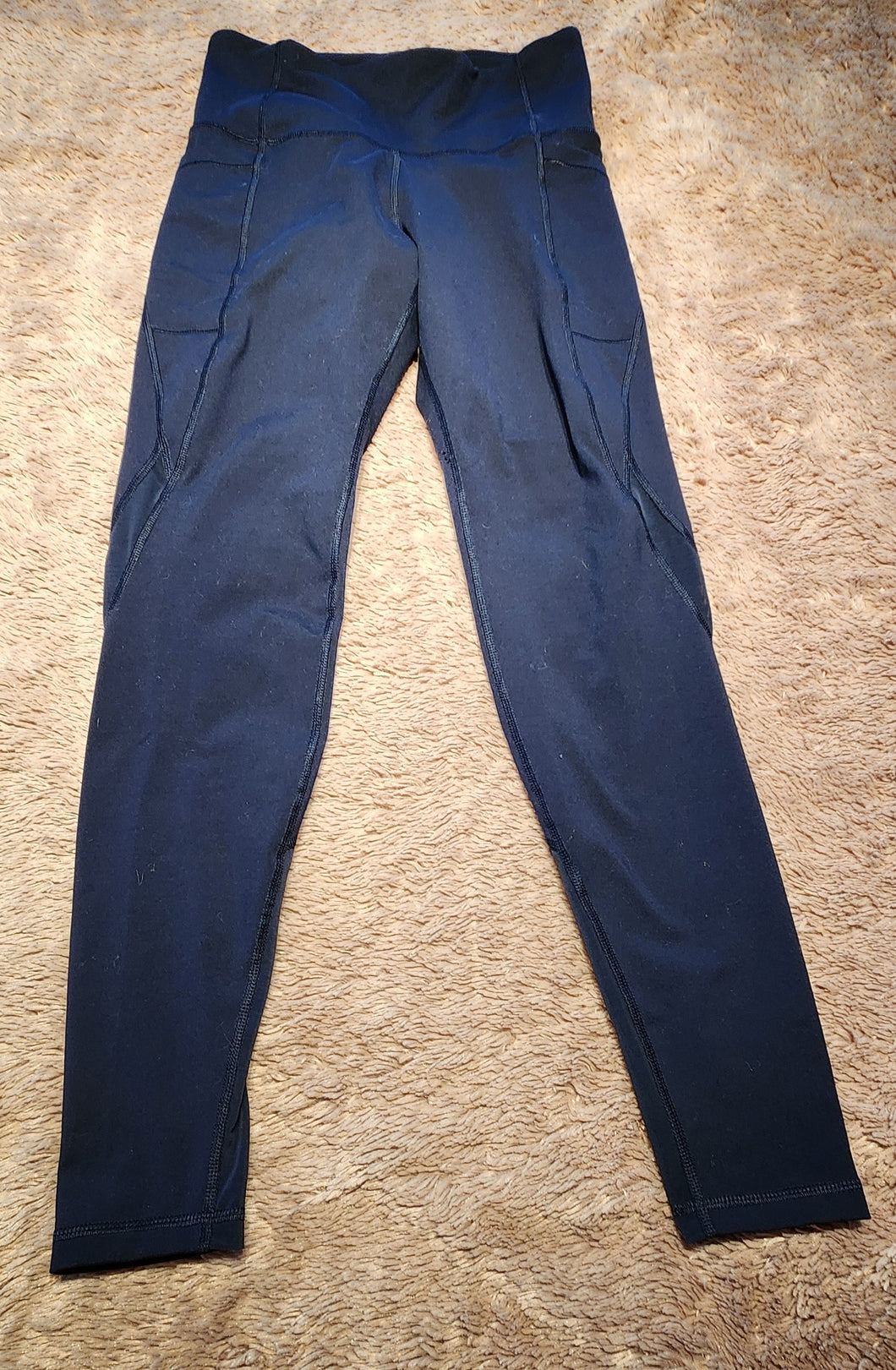 Old Navy Elevate Go-Dry leggings, size small, navy, side pockets Adult Small