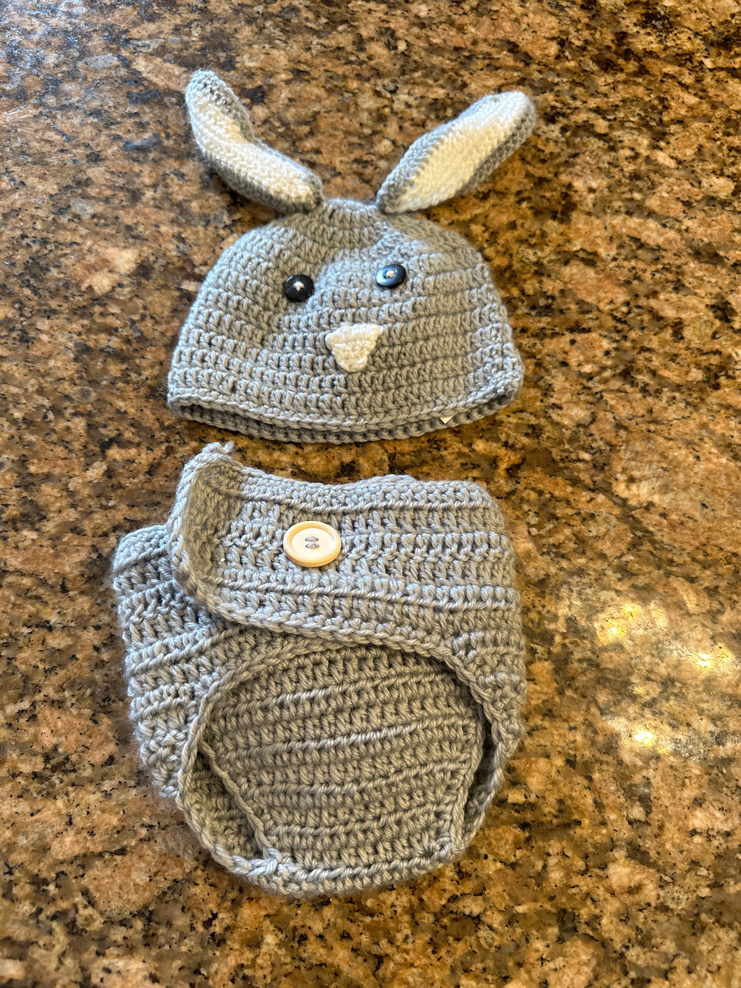 Newborn bunny diaper cover & hat Newborn