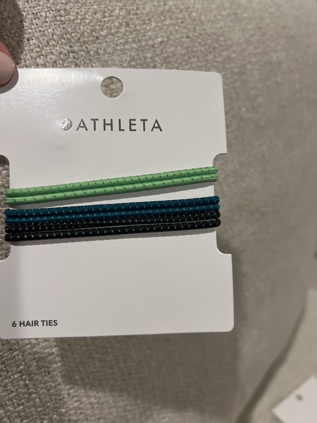 Athleta 6 pack hair ties (green, blue, grey) One Size