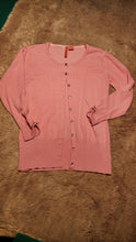 Load image into Gallery viewer, Charlotte button cardigan sweater, size small, pink, jewel buttons Adult Small
