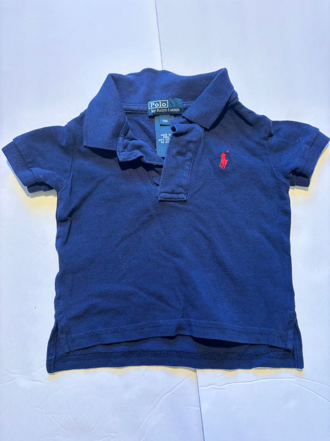 Ralph Lauren - navy blue polo 9 months