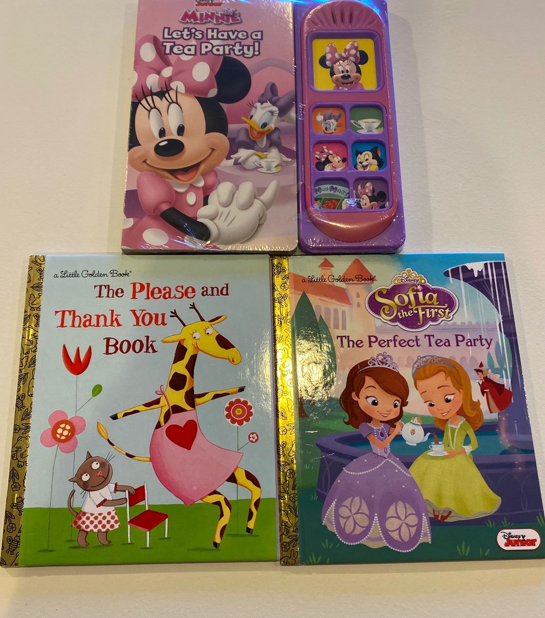 Disney Minnie Let’s Have a Tea Party Sound Book, Little Golden Please & Thank You Book, Little Golden The Perfect Tea Party