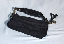 Load image into Gallery viewer, Black Leather and Satin Genuine Coach Purse
