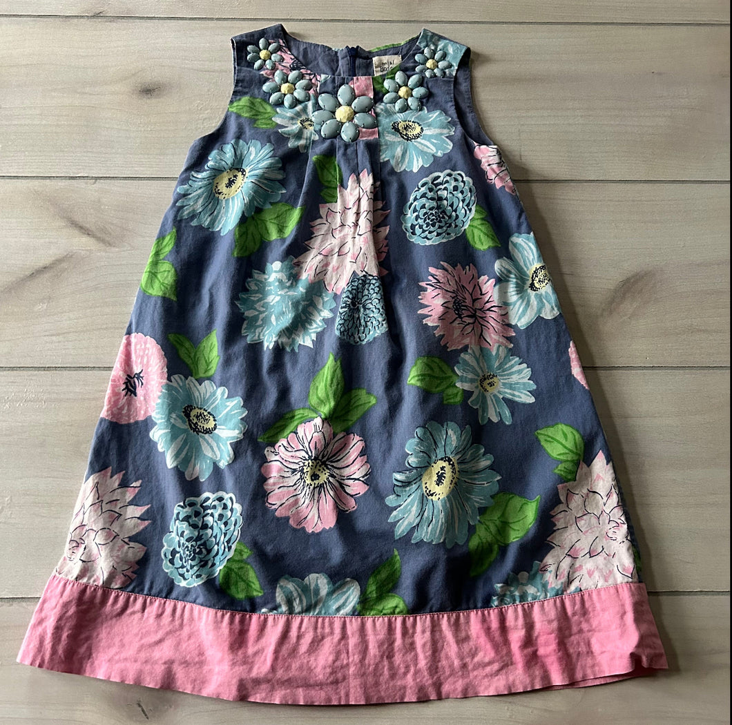 Mini Boden Faux Gem Floral Shift Dress 7