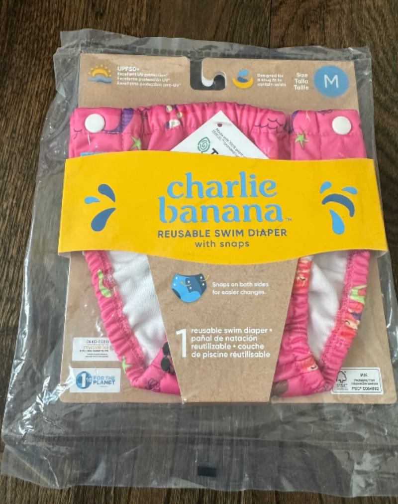 Charlie Banana Reusable Swim Diaper with Snaps Medium
