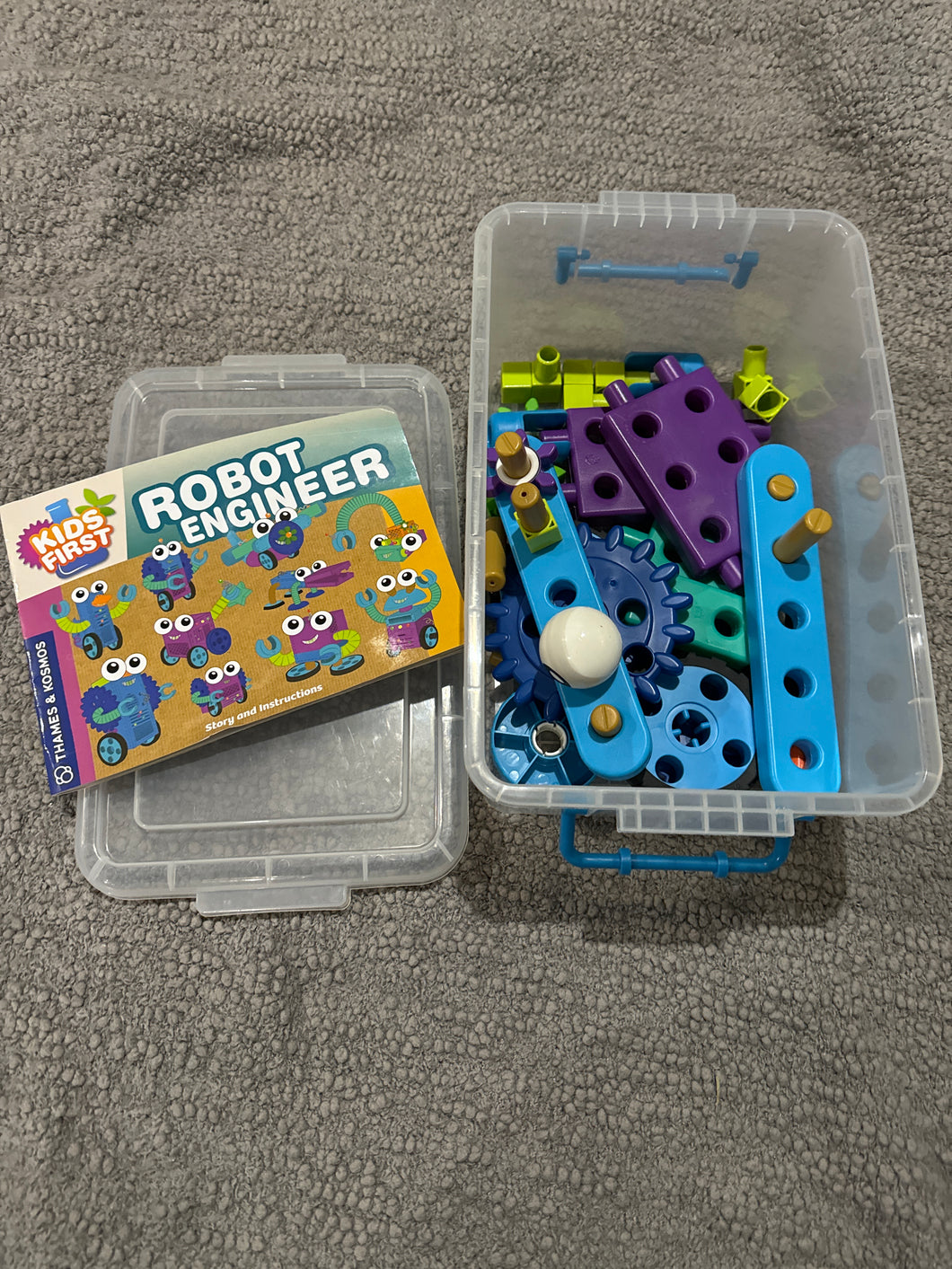 Build your own Monster with guide. Includes storage bin.