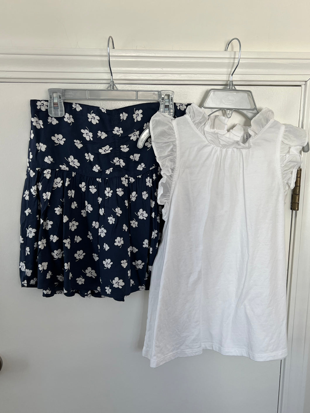 Janie Jack Abercrombie White Ruffle Tank and Floral Skirt 14