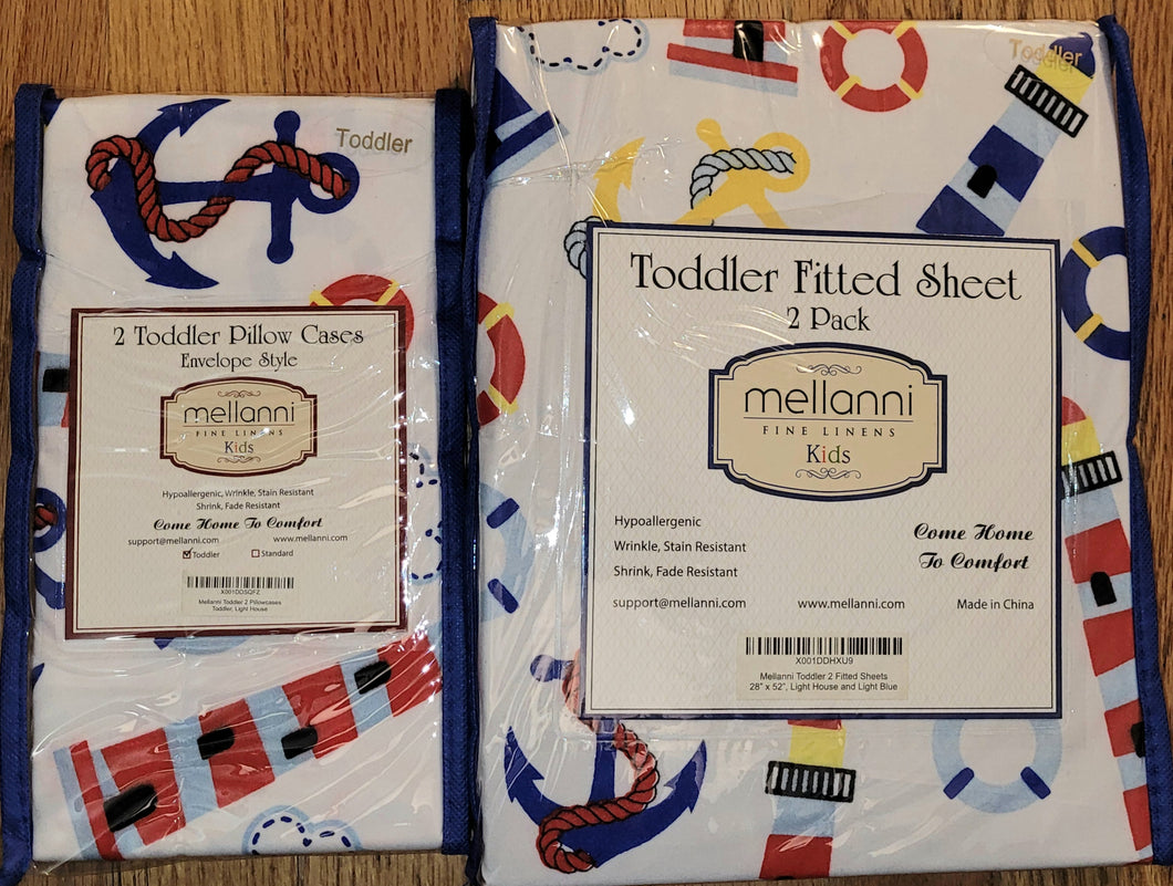 NEW mellani 2pks of Crib / Toddler Sheets and Pillowcases One Size