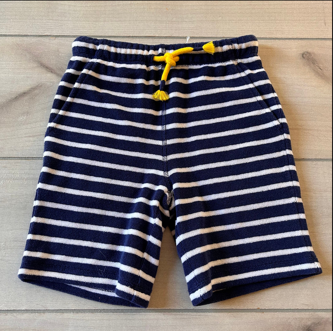 NWOT Mini Boden Navy Terry Striped Shorts 7