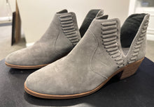 Load image into Gallery viewer, Vince Camuto gray suede stitched booties 9.5
