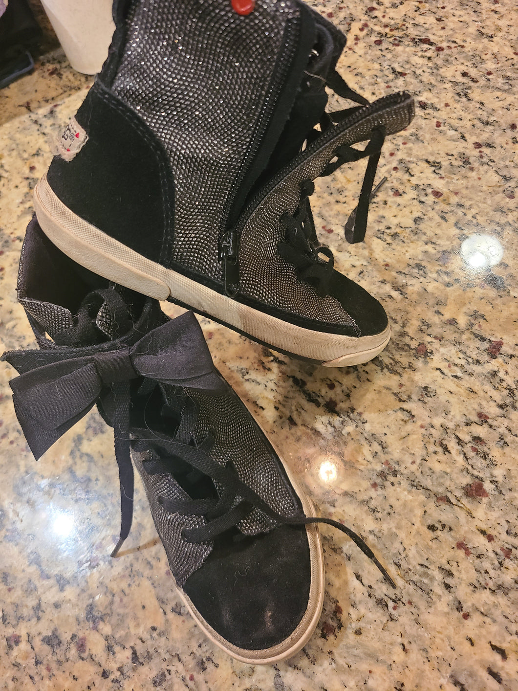Ugg high top gym shoes black with silver sparkle 2