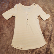 Load image into Gallery viewer, H&amp;M L.O.G.G. ribbed shirt, size XS, pink and white striped, organic cotton Adult XS
