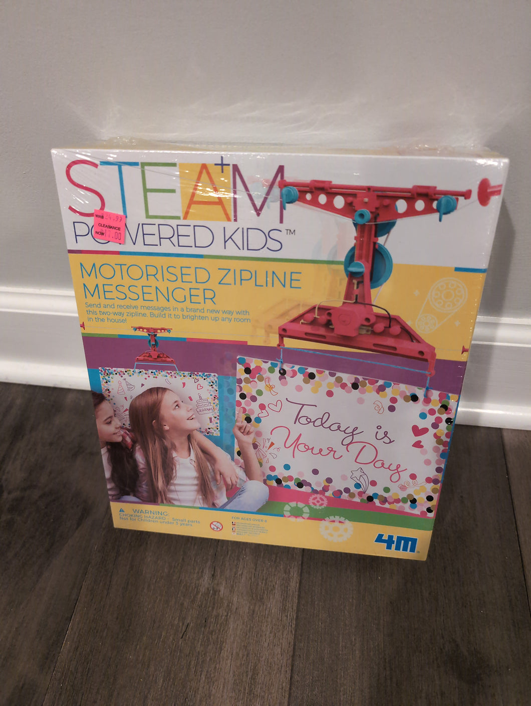 STEM / STEAM powered kids motorized Zipline messenger. Brand new in box, still sealed