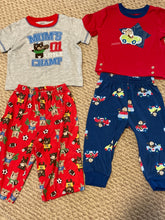 Load image into Gallery viewer, Carters 12 month set of two short sleeved  PJs monkey MVP race car  12 months

