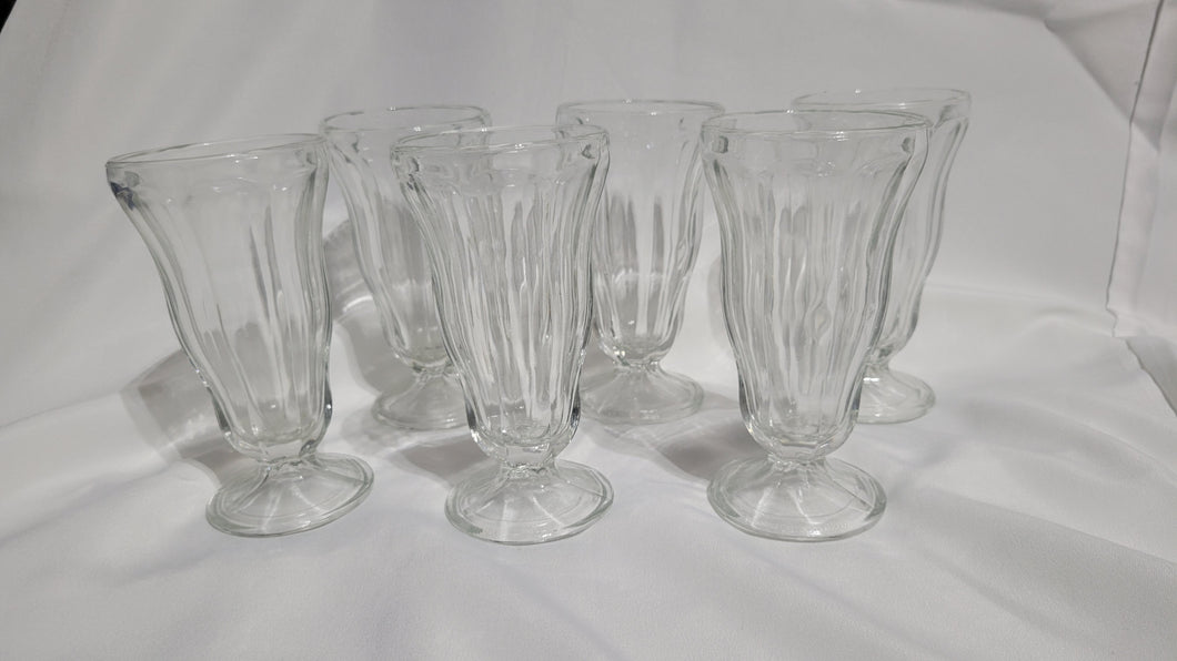 Vintage Milkshake Stemmed Glass Cups set of 6