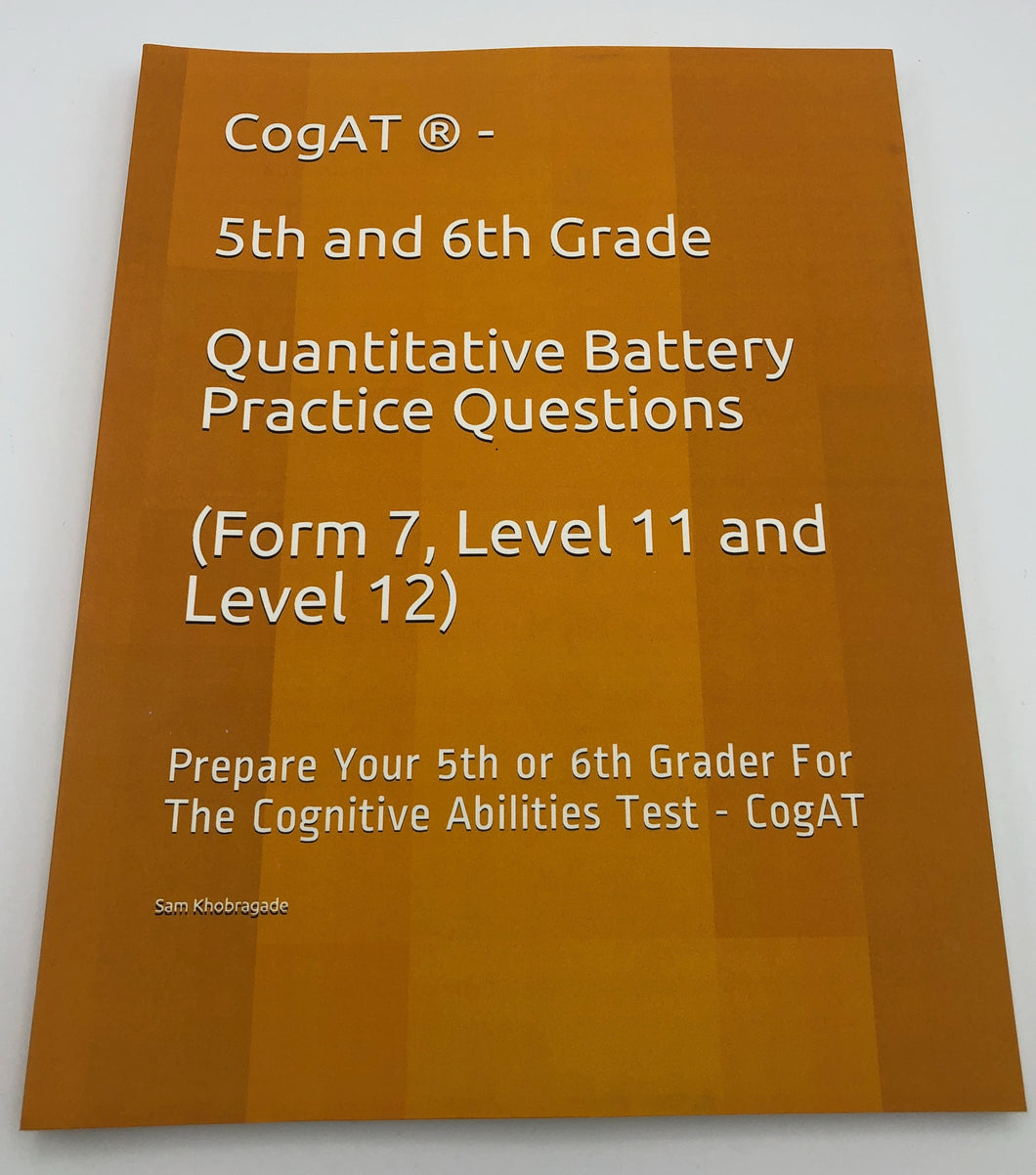 COGAT 5th 6th Grade Practice Questions Book