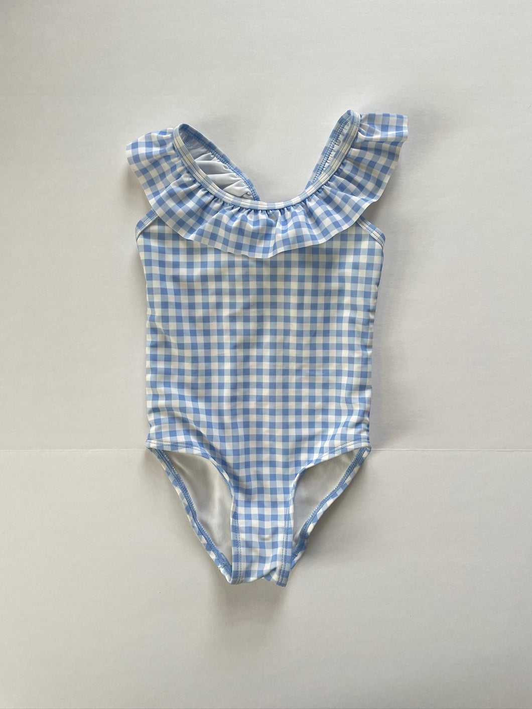 Carter's Just One You - Toddler Girls Blue Gingham Ruffle Bathing Suit 2T