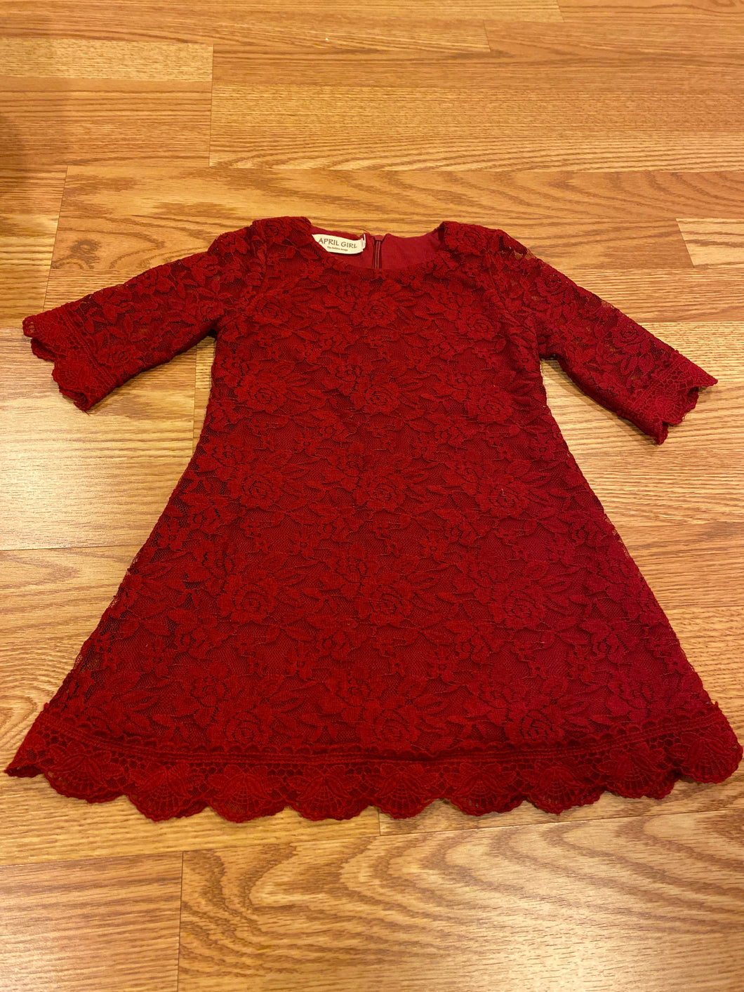 April Girl Red Lace Dress - Like New!  2T