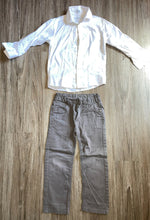 Load image into Gallery viewer, Calvin Klein Jeans (3/4 Sleeve) Button Down Shirt and Gray Trousers 5T
