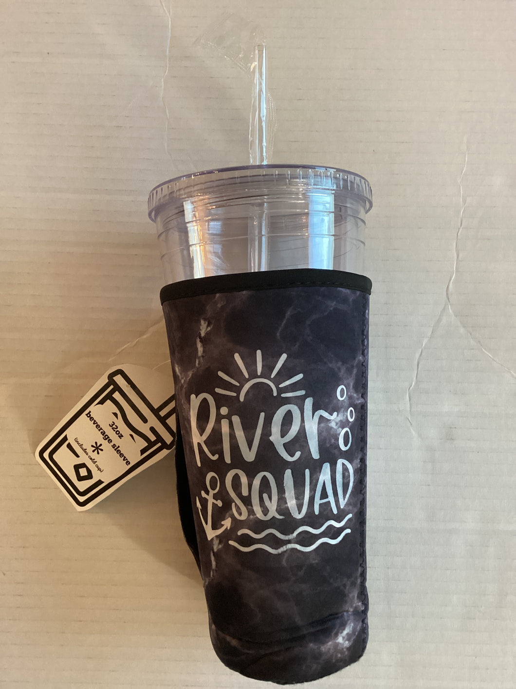 NWT River squad, 32 ounce cold cup with insulated beverage sleeve black