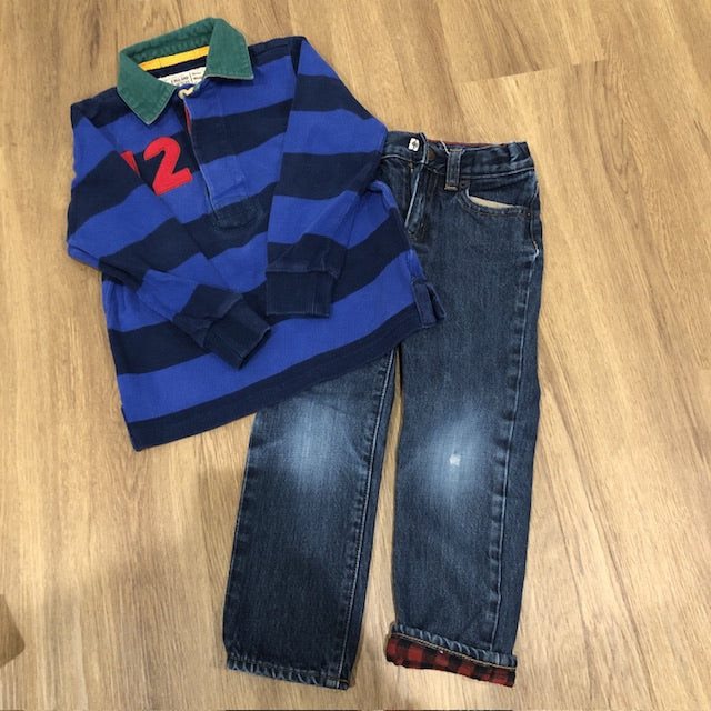 Crew Cuts Lined Jeans and Joules Rugby Shirt 4
