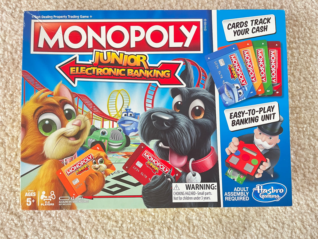 Monopoly Junior Electronic Banking Board Game Hasbro 2017  One Size