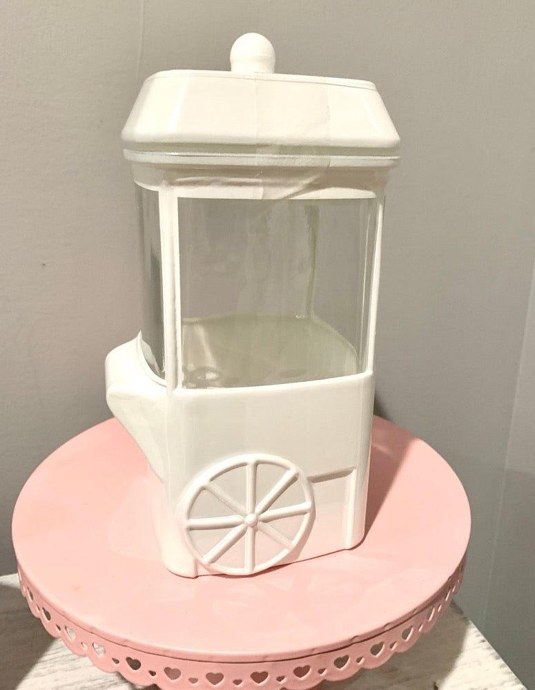 White Ceramic & Glass Cart Jar