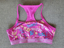 Load image into Gallery viewer, Under Armour pink print sports bra  Medium
